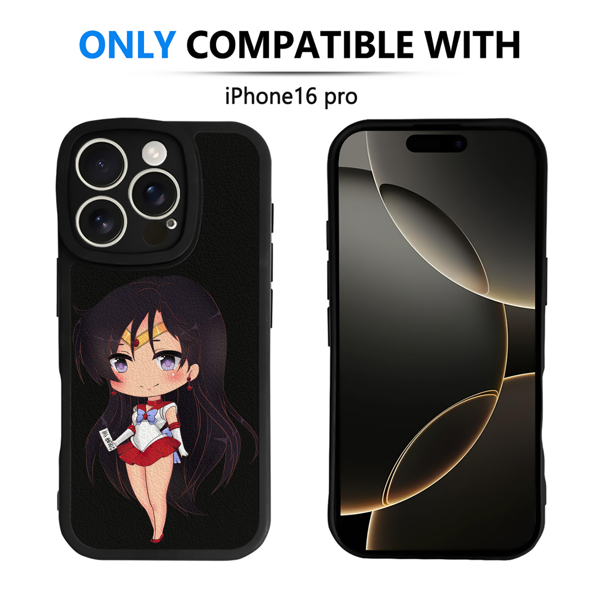 （画像用） 美少女戦士セーラームーン 火野レイ ひの レイ Sailor Moon Hino Rei （セーラーマーズ,Sailor Mars） 【iPhone 16シリーズ対応】シリコンスマホケース（レザー調） 材質：シリコン